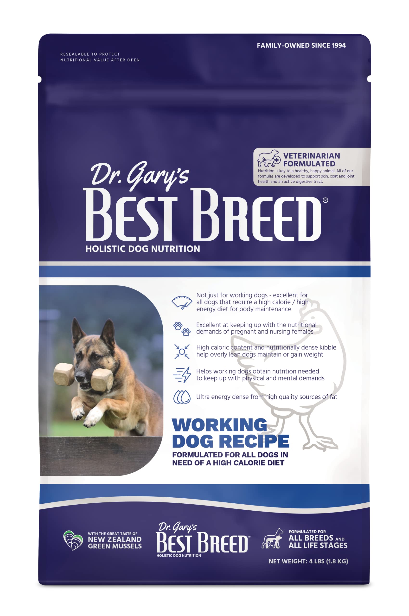 Best Breed Working Dog STF9 Diet Made in USA [Natural High Calorie Dry