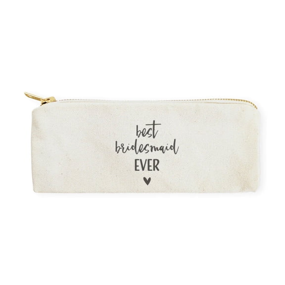 Best Bridesmaid Ever Cotton Canvas Pencil Case and Travel Pouch