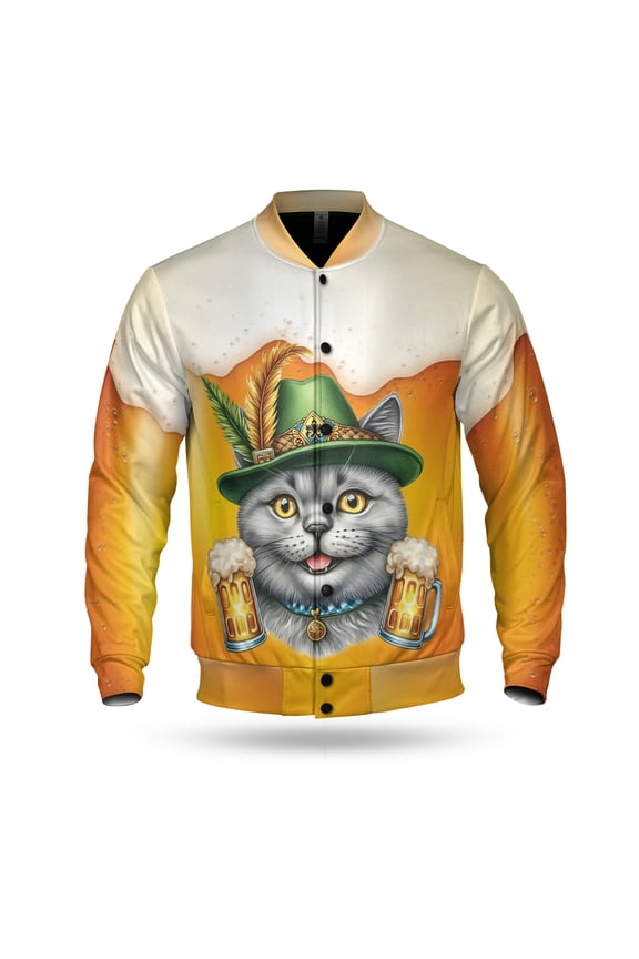 Best British Shorthair Dad Proud Beer Lover Happy Oktoberfest All Over Print 3D Baseball Jacket Cat Lover Kitten Owner Gifts Bomber Jacket Softball - 02016