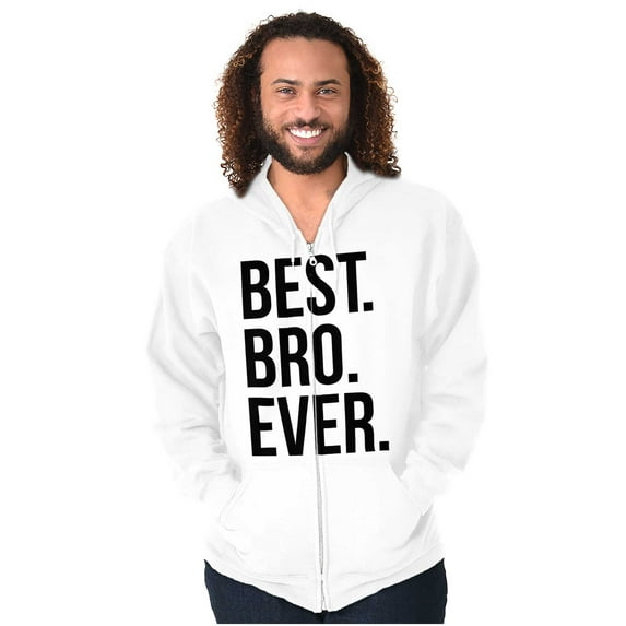Best Bro Ever Brother Relative Family Men's Big & Tall Graphic Zip Up Hoodie Brisco Brands 3X