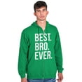 thumbnail image 1 of Best Bro Ever Brother Relative Family Zip Hoodie Sweatshirt Men Brisco Brands 3X, 1 of 6