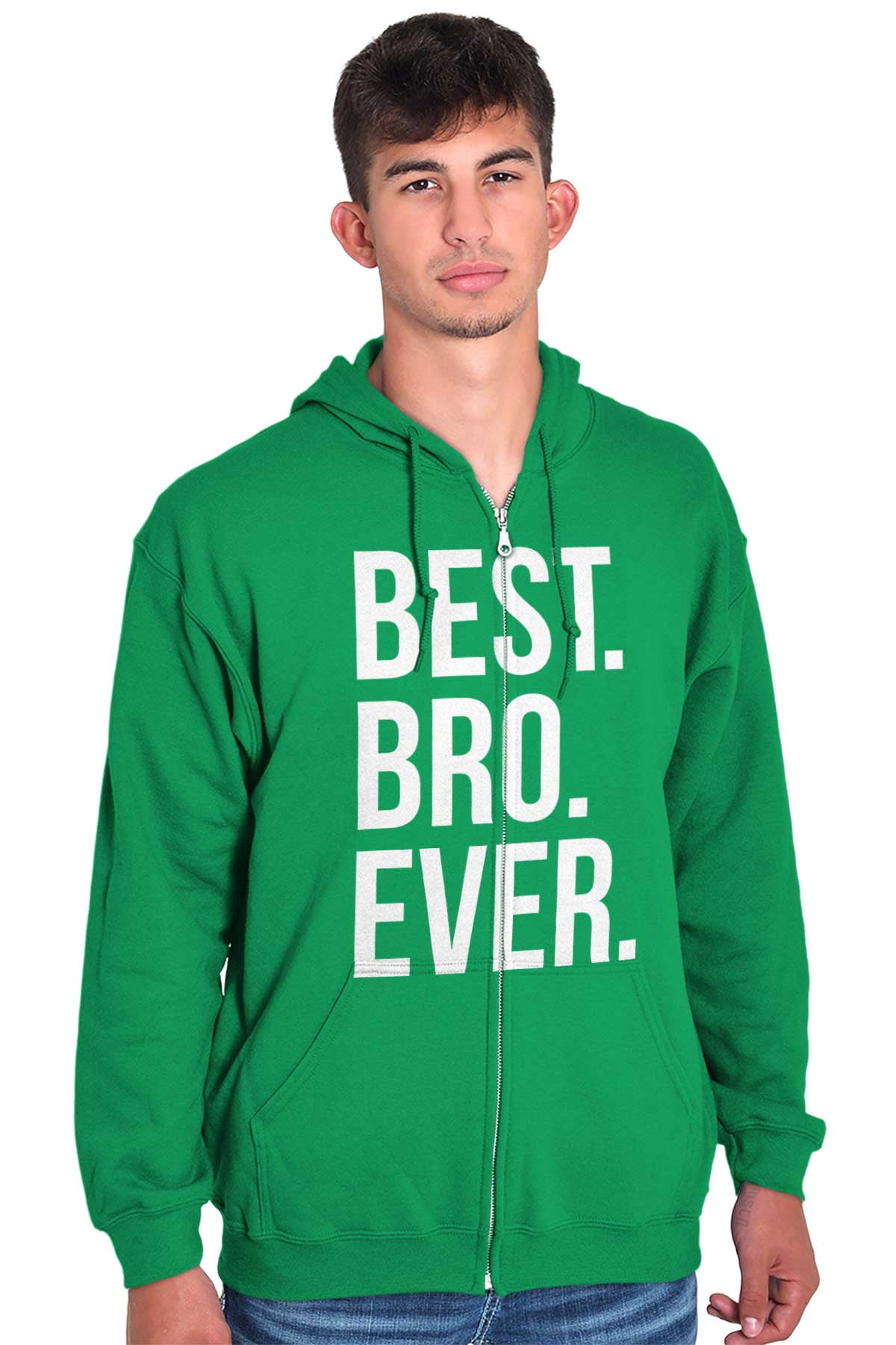 Best Bro Ever Brother Relative Family Zip Hoodie Sweatshirt Men Brisco ...