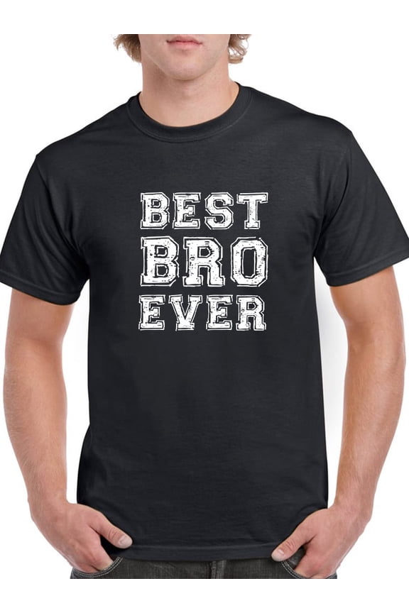 Best Bro Ever Chalk Graphic Men Black T-Shirt, Male Medium