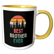 3drose, Best Brother Ever, 15oz Two-tone Yellow Mug