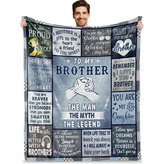 Best Brother Gifts Idea, Funny Gifts for Brother from Sister, Happy Birthday Gifts for Brother, Brother To Brother Gift, to My Brother Gift for Christmas Graduation, Brother Blanket Gifts 80"X60"