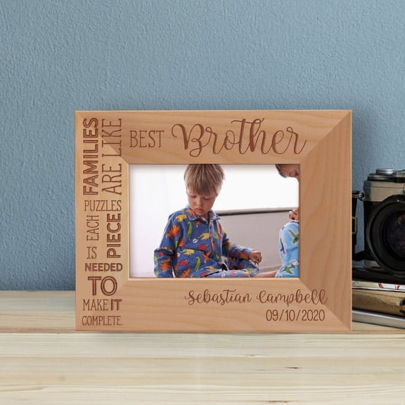Best Brother Personalized Wooden Frame-5" x 3 1/2" Brown Horizontal