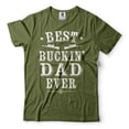 thumbnail image 1 of Best Buckin Dad Ever Shirt Father's Day Hunting T-Shirt Hunting Lover Gift Father Gifts Dad Shirt (4X-Large Military Green), 1 of 6