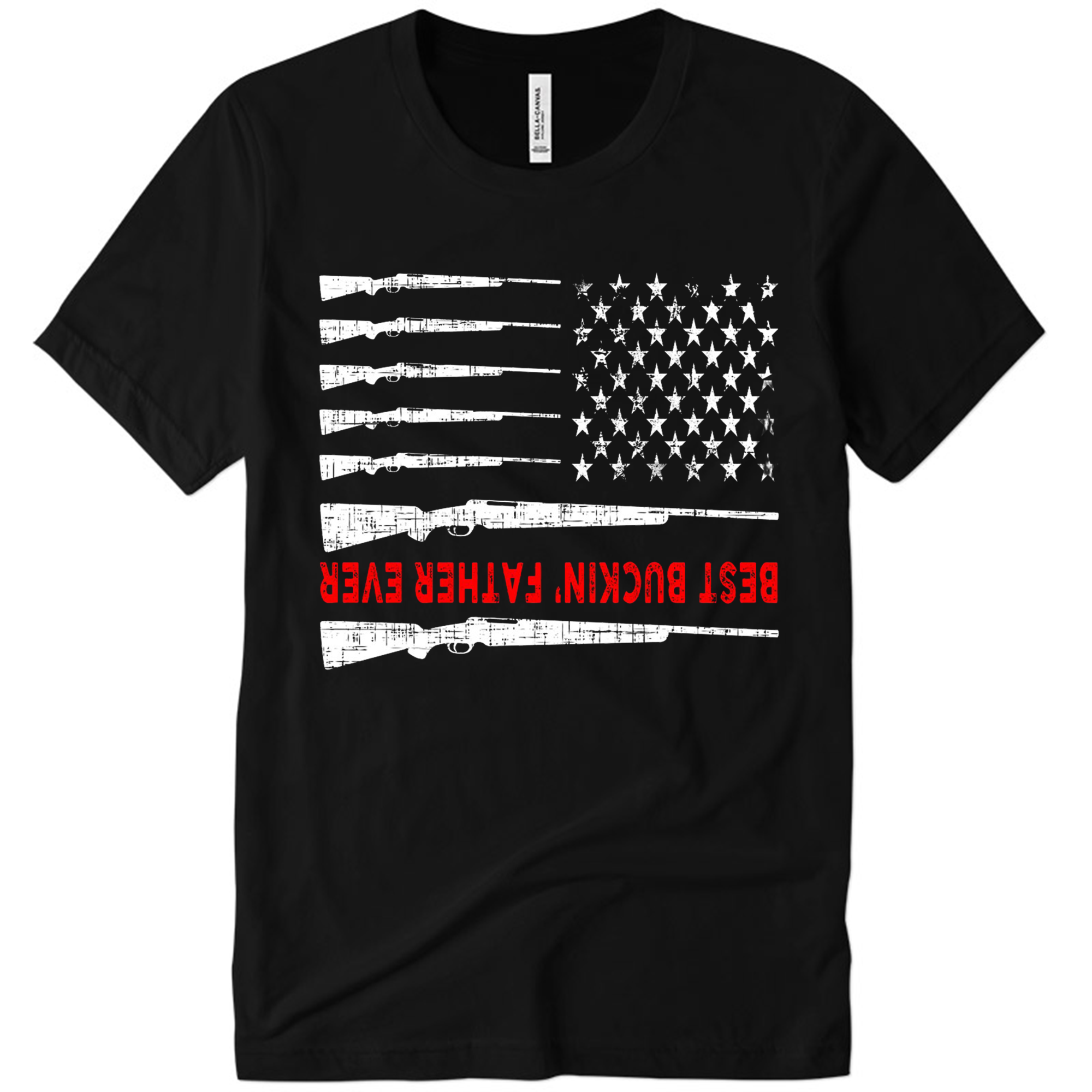 Best Buckin' Father Ever Gun Hunting American Flag TShirt Tshirt