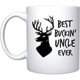 thumbnail image 1 of Best Buckin' Uncle Ever Ceramic Coffee Mug Funny Shark Father's Day Birthday Gifts For New Dad Daddy (White), 1 of 5