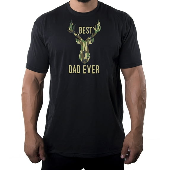 Best Bucking Dad Ever, Men's Hunting Shirt, Funny Dad Shirts - Black MH200DAD S41 S