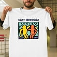 thumbnail image 1 of Best Buddies Fun Nostalgic Friendship 80s 90s Cartoon Unisex T-Shirt, Style Graphic V70084, Up to Size 5XL, 1 of 2