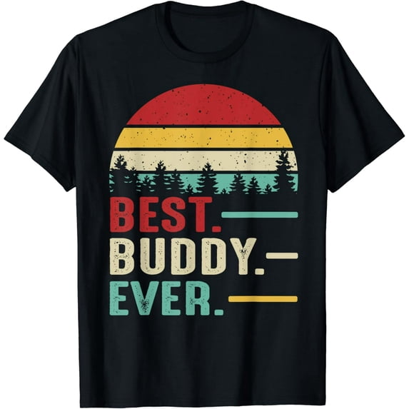 Best Buddy Ever Funny Retro Vintage Friends Birthday Gift T-Shirt