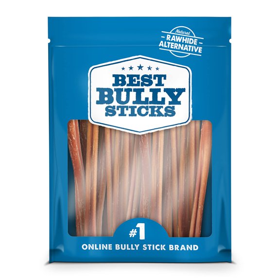 Best Bully Sticks 12 Inch Thin Bully Sticks for Dogs - 24 Count (Pack of 1) - Natural Grain and Rawhide Free, Puppies, Seniors, Small Breeds