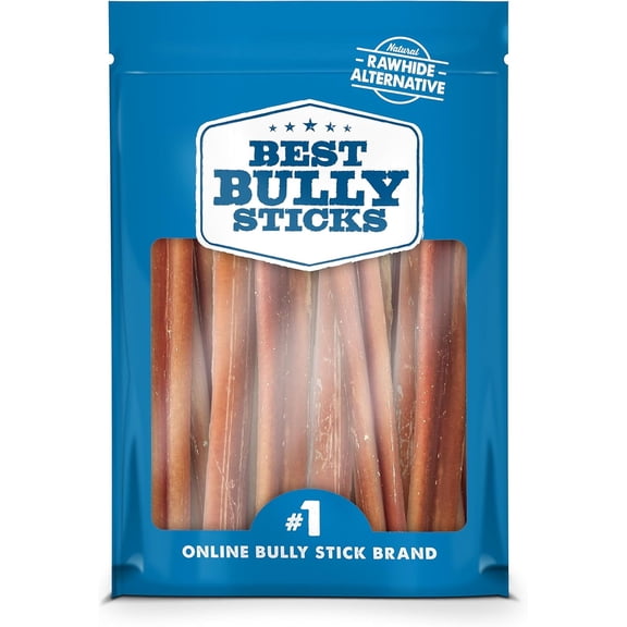 Best Bully Sticks 6 Inch Bully Sticks - 8 oz (Pack of 1) - 100% Natural Grass-Fed, Grain and Rawhide Free, Great for Medium or Large Pets