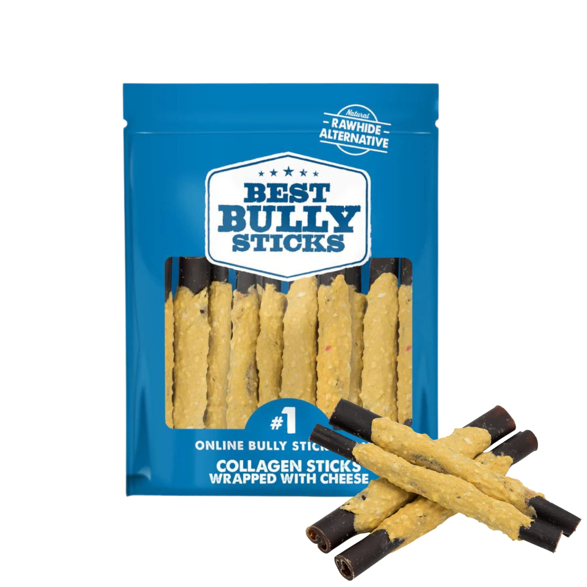 Best Bully Sticks All STF9 Natural Cheese Wrapped Beef Collagen Sticks