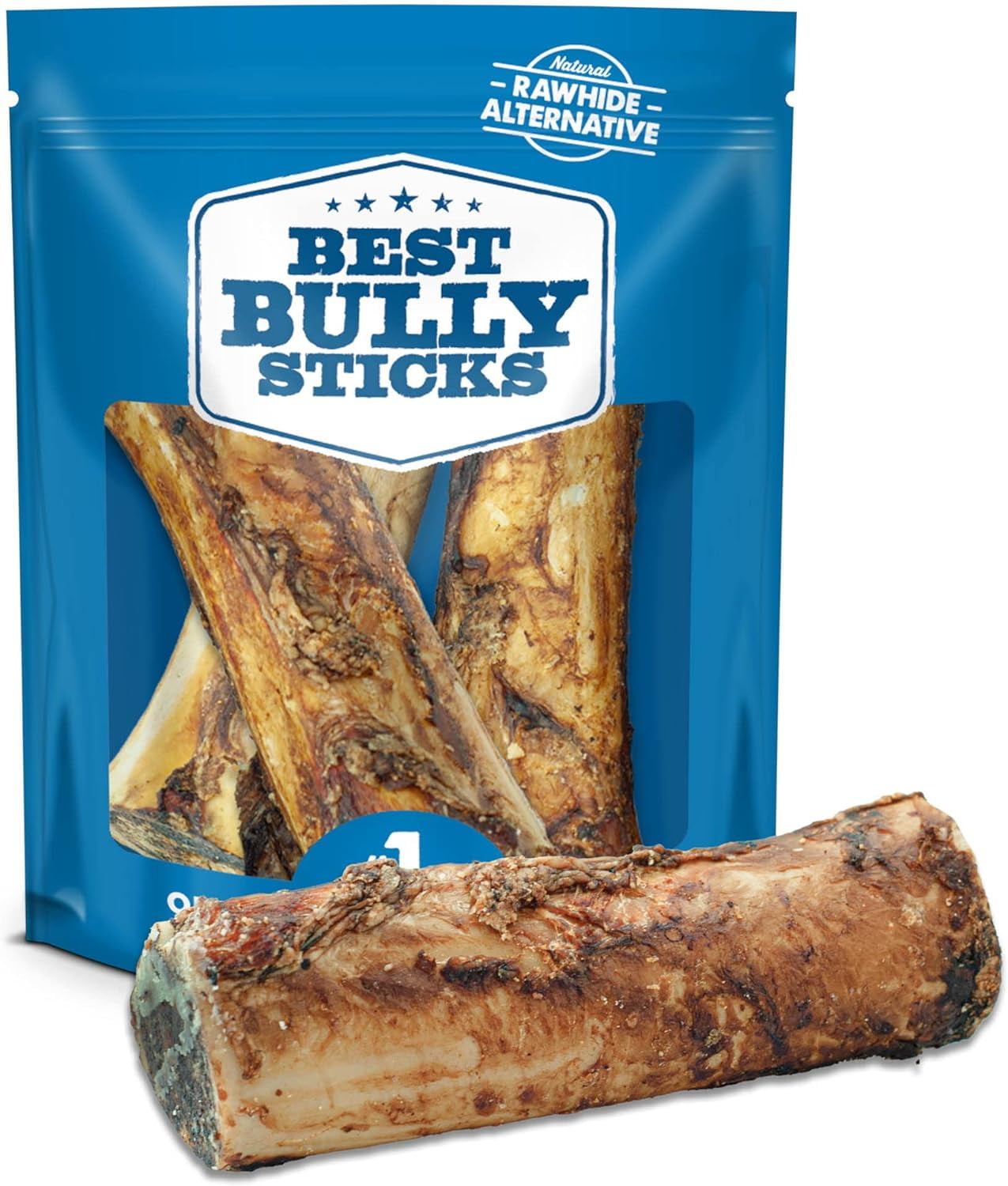 Best Bully Sticks Marrow Bones for Dogs, 3 Pack - USA Packed Healthy Dog Treats, Dog Bones for Large Dogs - Grass-Fed Beef Long Lasting Dog Chews