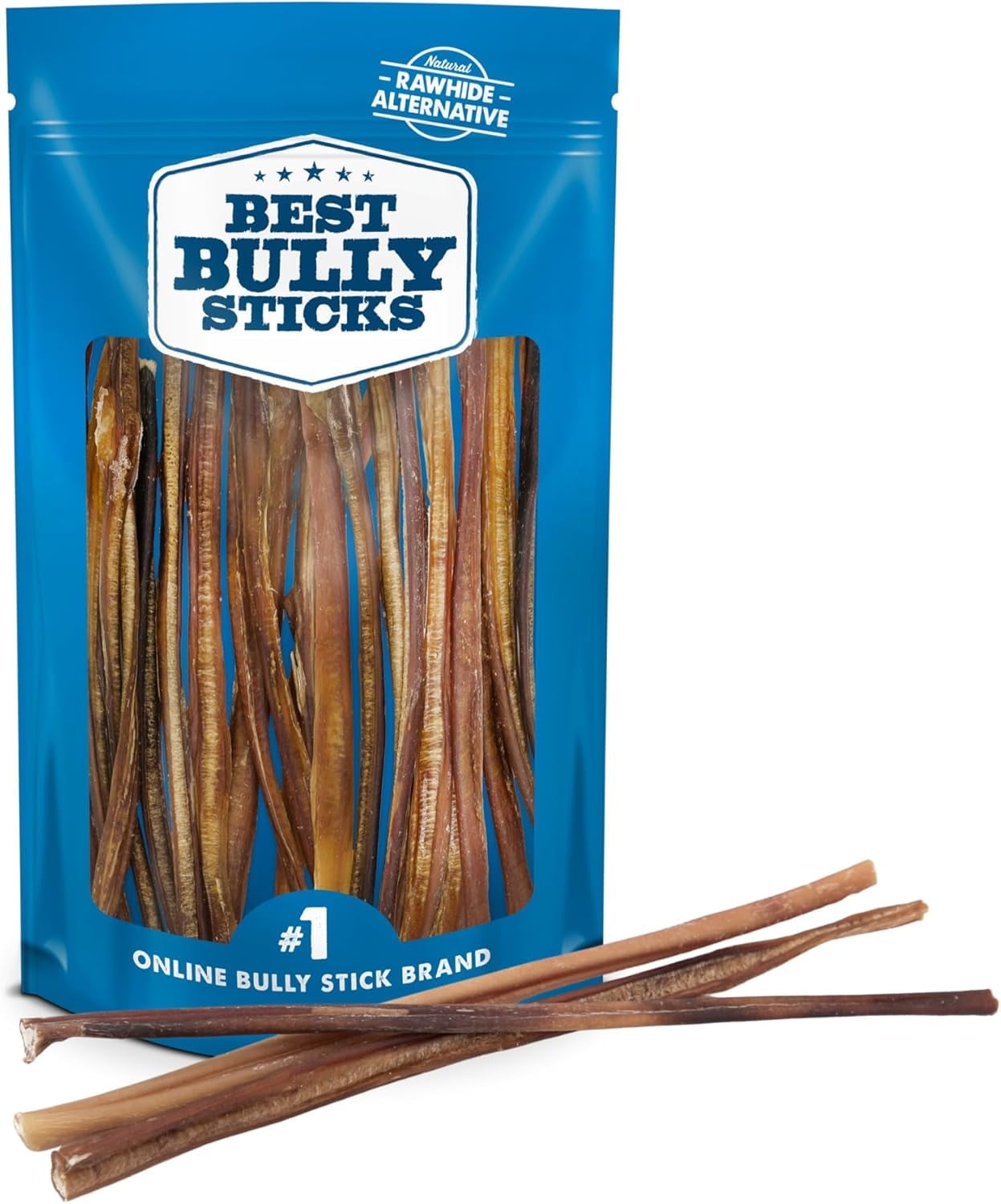 Best Bully Sticks 12 Inch Odor-Free Bully Sticks for Dogs - 24 Count (Pack of 1) - Bulk Bag, 100% Natural Grass-Fed Beef, Easily Digestible, No Grain or Rawhide - Large Breeds
