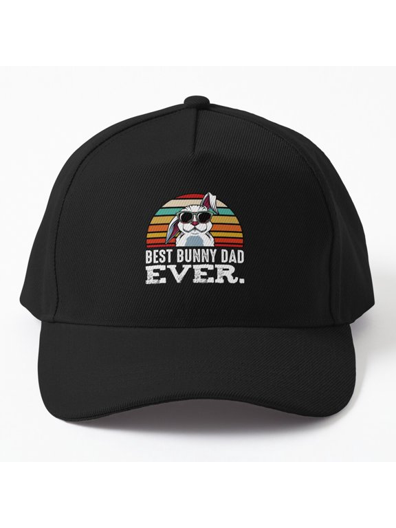 Best Bunny Dad Ever Baseball Hat, Floppy Ear Rabbit Father's Day Family Design Cap
