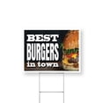 thumbnail image 1 of The Best Burgers In Town Yard Sign 18 Inch x 24 Inch Single Sided Weatherproof Heavy-Duty Plastic with Stake | Restaurant Specials, Freshly Made, Delicious Meals | Made in USA, 1 of 7