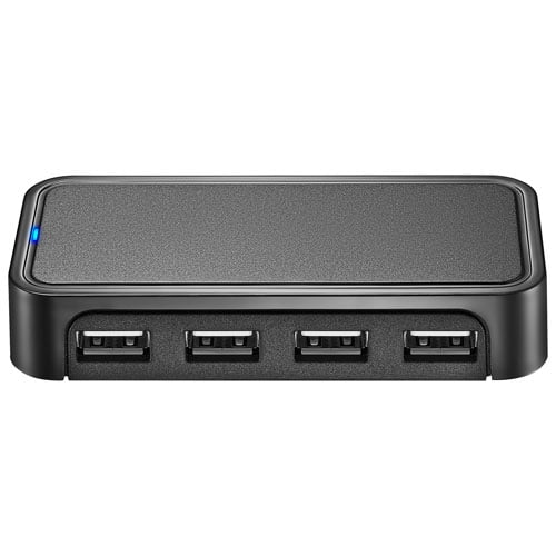 Best Buy Essentials 4-Port USB 2.0 Hub (BE-PH2A4AP-C)  USB-A Expansion Hub for Laptops, PCs & Desktop Computers