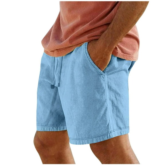 Short De Playa Para Hombre Ndbuld Men's Summer Pocket Beach Breathable Sports Shorts Pants Light Blue L