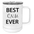 thumbnail image 1 of Best CNM Ever Stainless Steel Vacuum Insulated 15 Oz Travel Coffee Mug with Slider Lid, White, 1 of 1