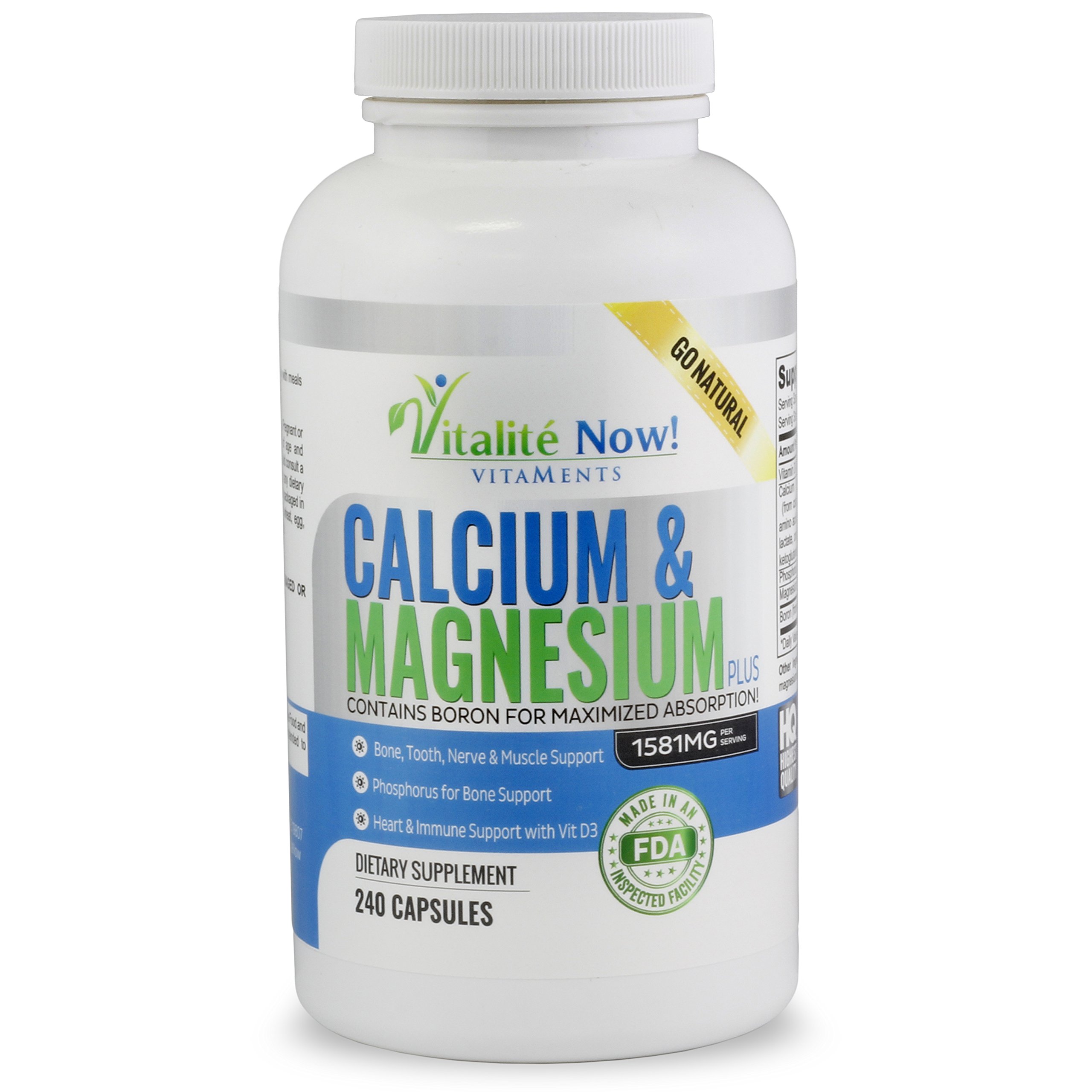 Best Calcium & Magnesium + Vitamin D3 400 IU Highly Absorbable with