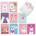 thumbnail image 1 of The Best Card Company 20 Assorted Valentine's Day Notecards Boxed Set 4 x 5.12 Inch with Envelopes (10 Designs, 2 Each) Llove LLlamas AM10411VDG-B2x10, 1 of 6