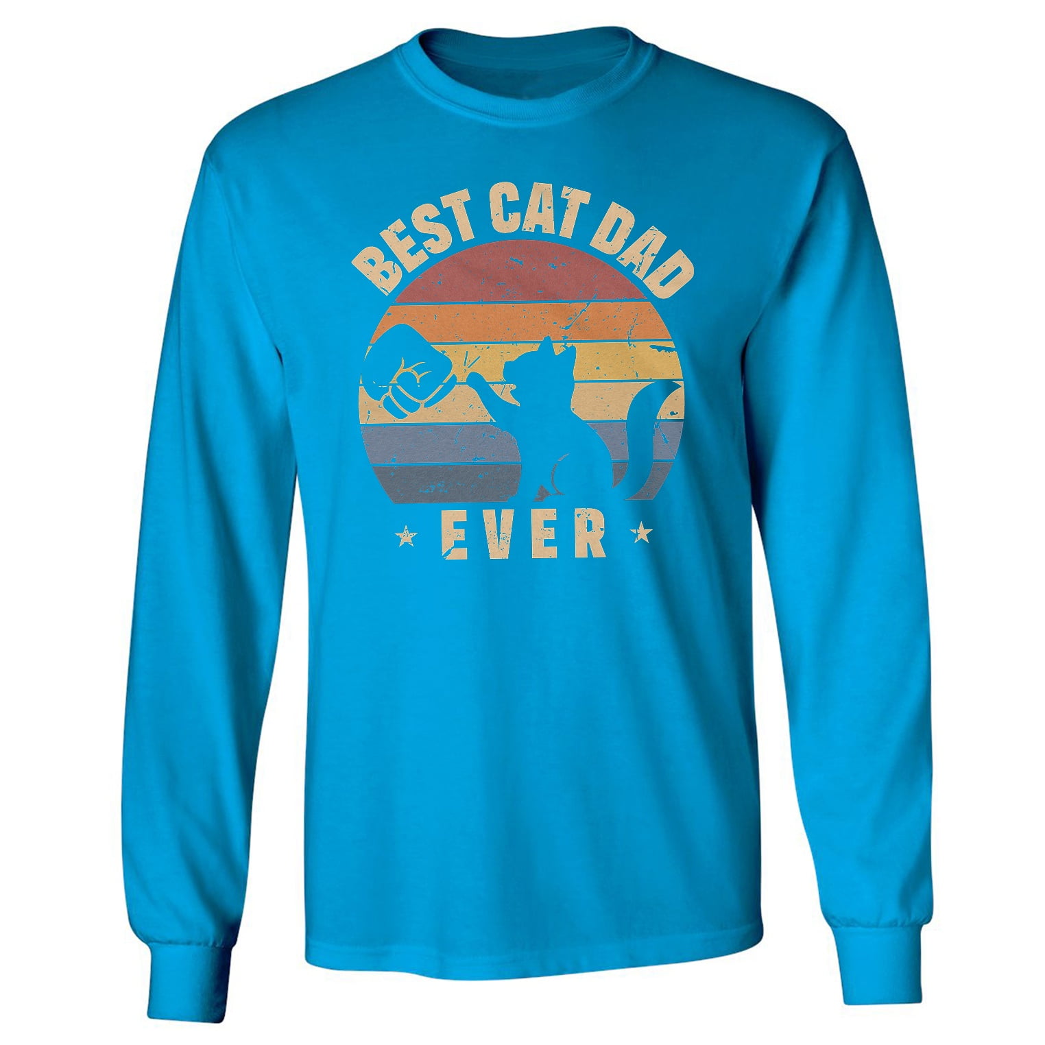 Best Cat Dad Ever Father Daddy Cats Lover Retro Long Sleeve T Shirt Best Cat Dad Ever Father Daddy Cats Lover Retro Long Sleeve T Shirt