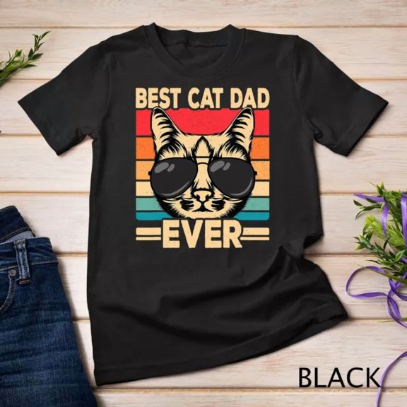 Best Cat Dad Ever Funny Cat Lover Retro Ca T-Shirt