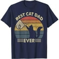thumbnail image 1 of Best Cat Dad Ever Funny Father Unisex T-Shirt for Men Women Kids Toddler,Navy Color,Size 2XL, 1 of 5