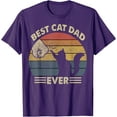 thumbnail image 1 of Best Cat Dad Ever Funny Father Unisex T-Shirt for Men Women Kids Toddler,Purple Color,Size M, 1 of 5