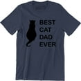 thumbnail image 1 of Best Cat Dad Ever Men's Cat Face Funny Cats Humor Crazy T-Shirt, 1 of 4
