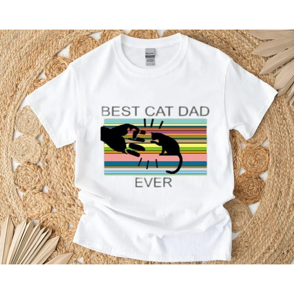 Best Cat Dad Ever Minimalist Feline Owner Gift Idea T-Shirt , Hoodie , Sweatshirt, for men & women, up to size 5XL.