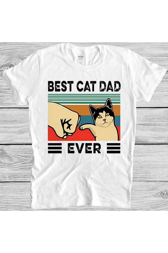 Best Cat Dad Ever Pet Lover Kitten Retro Meme For Father's Day Unisex T-Shirt