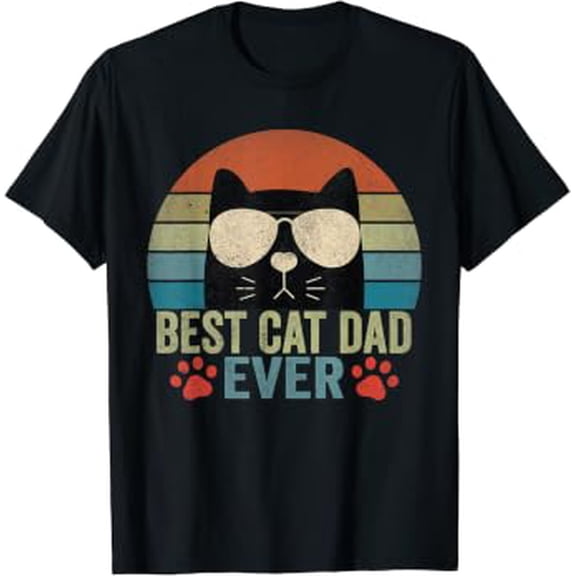 Best Cat Dad Ever Vintage Cat Daddy Fathers Day 2022 T-Shirt
