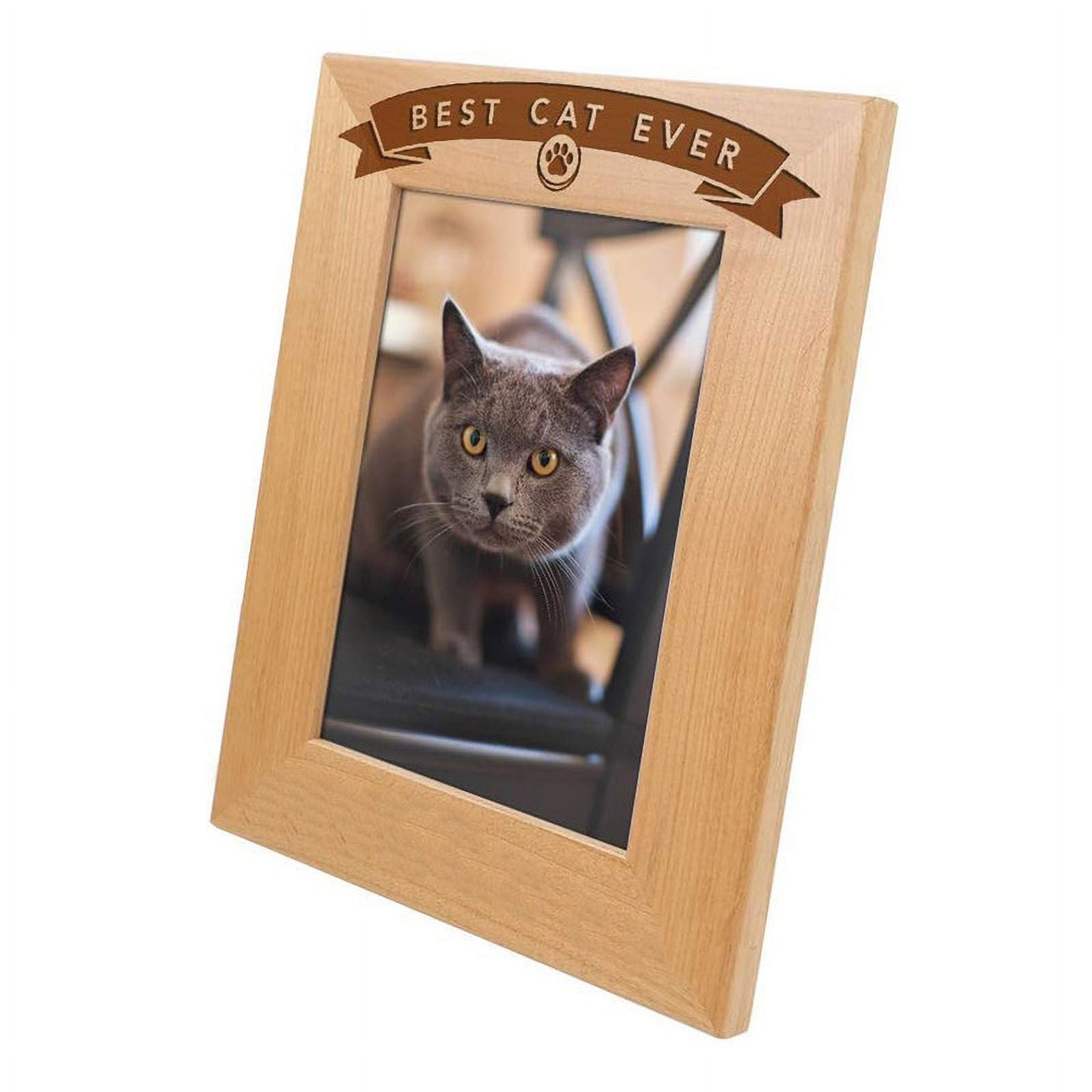 Best Cat Ever Picture Frame Engraved Wood Cat Picture Frame,Cat