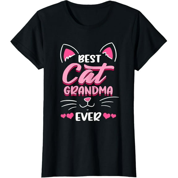Best Cat Grandma Ever Whiskers Cute Pets Owner Lover T-Shirt