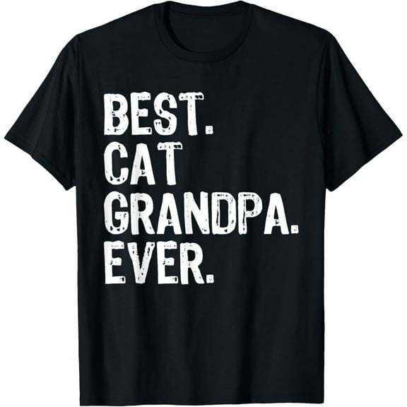 Best Cat Grandpa Ever Funny Cool T-Shirt100%cotton