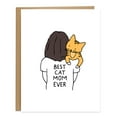thumbnail image 1 of Best Cat Mom Ever Greeting Card – Cute Cat Design with Huggable Kitten – Blank Inside, Envelope Included – Ideal for Cat Lovers, Birthdays, or Just Because, 1 of 2