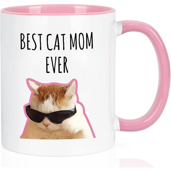Best Cat Mom Ever Mug, Cat Mom Gifts for Women, Funny Cat Mom Mug, Mothers Day Christmas Birthday Gifts for Cat Mom, Best Cat Mom Gifts, Cat Lover Gifts for Women, Novelty Coffee Mug 11 Oz