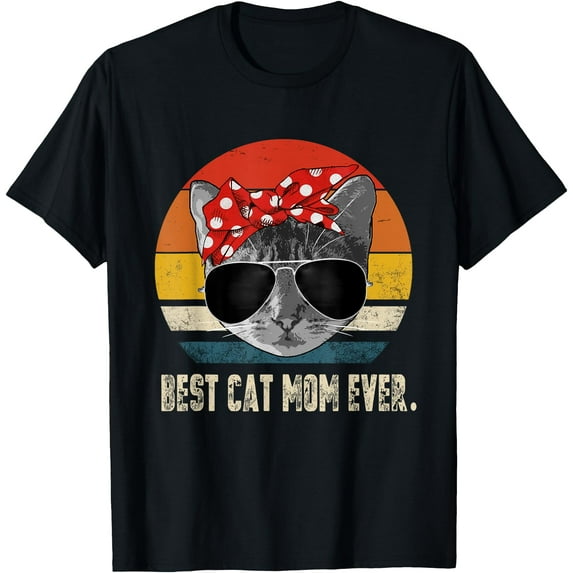 Best Cat Mom Ever Vintage Retro Mommy Mother Softstyle T-Shirt for Men Women Kids Toddler