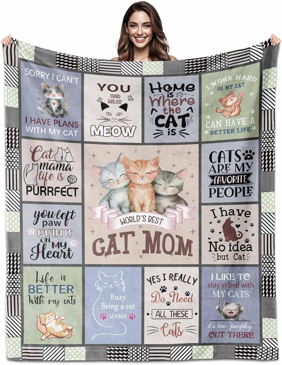 Cat Mom Blank Cat Lover Gifts for Women, Valentines Cat Gifts for Cat Lovers, Best Cat Mom Ever, Cat Mom Gifts for Birthday, Cat Owners Gifts for Christmas Thanksigiving