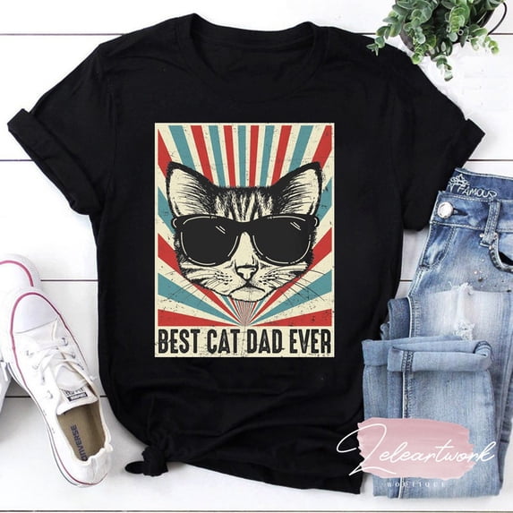 Best Cat Parent Ever Vintage Pet Lover Illustration Retro Graphic Tee,for unisex up to 5XL