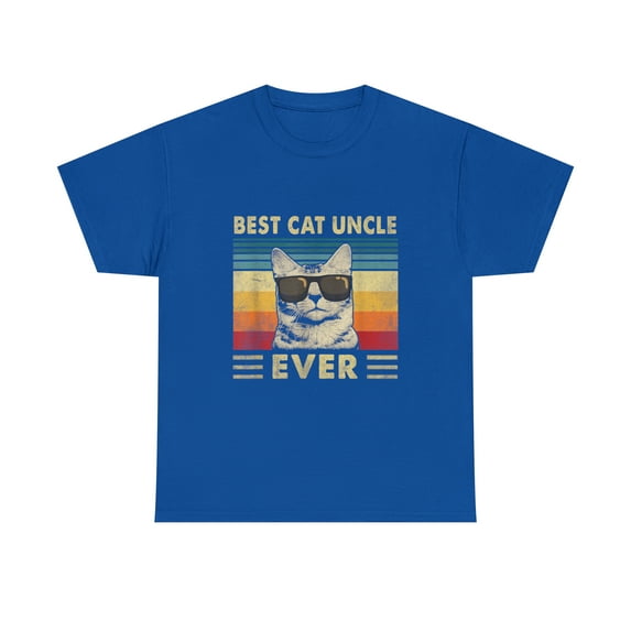 Best Cat Uncle Ever Vintage Retro Cat Dad Father Day T-Shirt