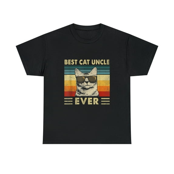 Best Cat Uncle Ever Vintage Retro Cat Dad Father Day T-Shirt