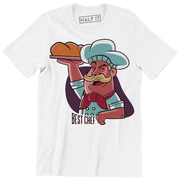 Best Chef Funny Happy Chef Holding A Dish Design Men's T-Shirt