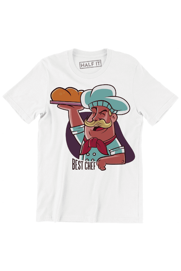 Best Chef Funny Happy Chef Holding A Dish Design Men's T-Shirt