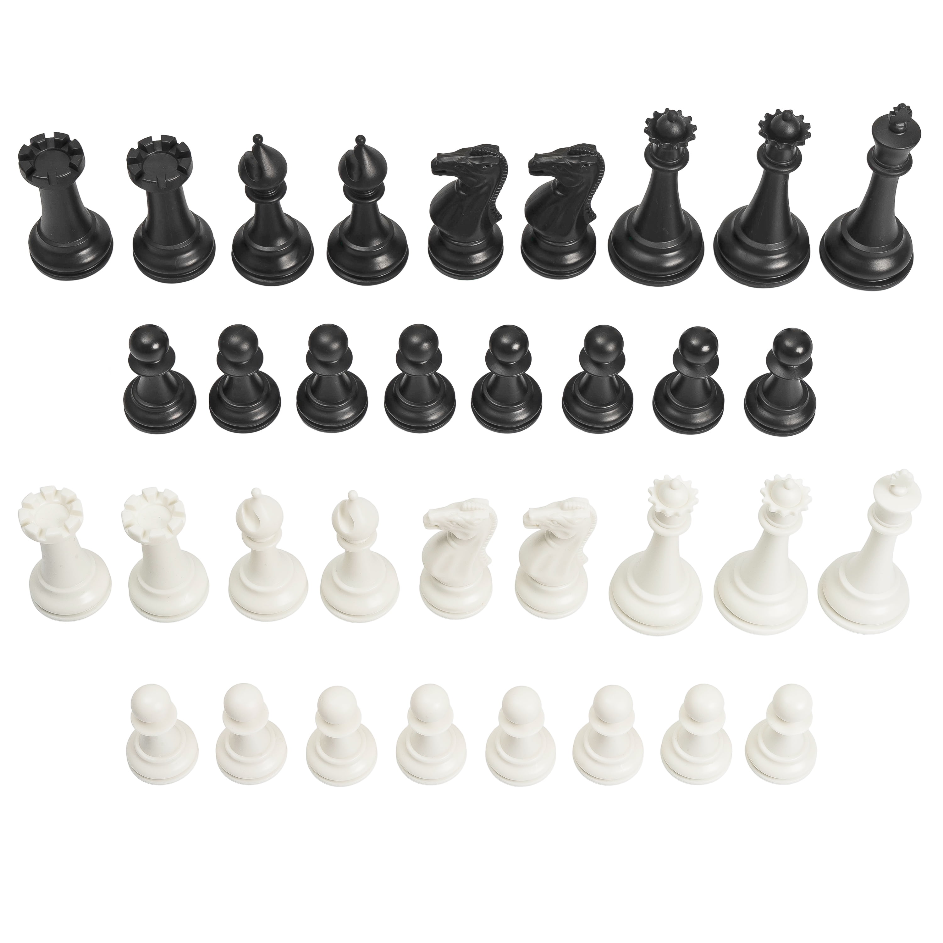 Staunton Triple Weighted Chess Pieces – Full Set 34 Black & White - 4  Queens