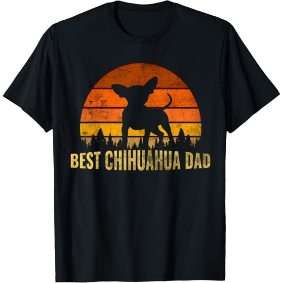 Best Chihuahua Dad Retro Vintage-Dog Lover Owner Chihuahua T-Shirt men and women can wear, black, white, gifts